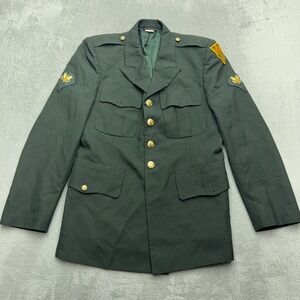 US Army Dress Uniform Jacket 40S DSCP Coat Green Specialist Patches Buttons